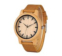 WRVCSS Men's and women's wooden watches, watches, leather straps, birthdays, Valentine's day gifts, holiday gifts 44mm-A16