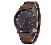WRVCSS Men's wooden watches date display wooden clocks men's hand watches party couples birthday holiday gifts gifts B09-1