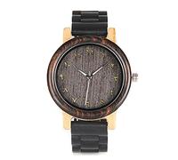 WRVCSS N14/N15 Lovers Nature Bois d'ébène et Bambou Montres À Quartz Top Marque De Luxe Montre Homme Horloge Unisex Uomo43mm