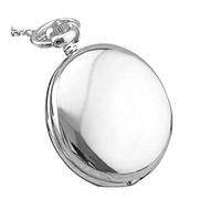 WRVCSS Smooth round dial Arabic numerals pocket watch quartz chain pocket watch pocket watch necklace pocket watch gift gift Silver