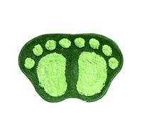 WRVCSS Tappetino da bagno con impronte di piedi, antiscivolo, tappetino da bagno, accessori da bagno, verde