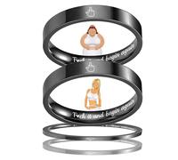 Wryhaul Anello Mantra Dito Medio, Fanculo e ricomincia Anello, Divertimento Inciso Fanculo Anello, Fanculo Il Mio Trauma Anello, Ispirazione Medio Dito Coda Anello, Ispirazione Amicizia (B,US-9)