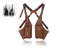 WRYHAUL Borsa a Tracolla Ascellare Regolabile in Pelle Premium per gli Uomini, Borsa Ascellare a Doppia Tracolla per la Conservazione Nascosta degli Uomini, (Marrone,Taglia unica)