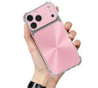 WRYHAUL CD-Texture Case Cover for iPhone 17 Pro Max Series, Quad-Corner Drop-Proof CD-Texture Case, 4 Corners Shockproof Electroplated Camera Lens Protection (17-Air,Pink)