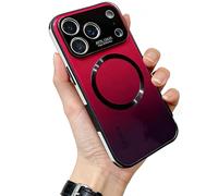 WRYHAUL Gradient Glass-Gloss Case Compatible with Magsafe, for iPhone 17 Series, Magnetic Ultra Thin Gradient With Lens Protection Phone Case with Shockproof Airbags (17 Pro,Red)