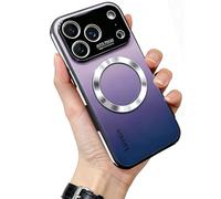 WRYHAUL Gradient Glass-Gloss Case Compatible with Magsafe, for iPhone 17 Series, Magnetic Ultra Thin Gradient With Lens Protection Phone Case with Shockproof Airbags (17 Pro-Max,Black)