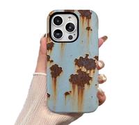 Wryhaul Rusty Phone Case, Rusty Metal Texture for iPhone Case, Creative Vintage Industrial Iron Inspired Shockproof TPU Case, Vintage Rust Look Phone Case for iPhone 16/15/14 (A,16Pro-Max)