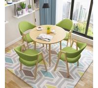 WRYsqbhjyb Tavolo Rotondo da Pranzo per 4, Tavolo e Sedia da Soggiorno, Tavolo e Sedie, Tavolino Salotto, Adatto per una Semplice Sala Relax, Sala da Tè, Pasticceria, Sala Trattative(Green)