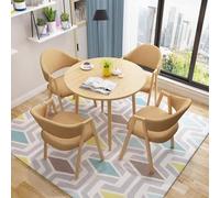 WRYsqbhjyb Tavolo Rotondo da Pranzo per 4, Tavolo e Sedia da Soggiorno, Tavolo e Sedie, Tavolino Salotto, Adatto per una Semplice Sala Relax, Sala da Tè, Pasticceria, Sala Trattative(Brass)