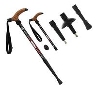 Wrzbest Bastone da trekking in lega di alluminio con chiusura rapida, telescopico, bastone da passeggio regolabile,con impugnature in sughero, punte in tungsteno