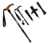 Wrzbest Bastone da trekking in lega di alluminio con chiusura rapida, telescopico, bastone da passeggio regolabile,con impugnature in sughero, punte in tungsteno