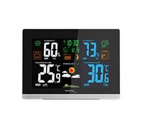 Stazione meteo radio Technoline WS 6462, temperatura interna, temperatura esterna, umidità, pressione atmosferica, display a colori, orologio radiocontrollato, fasi lunari nero, orizzontale