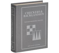 WS Game Company, scatola per libri e custodia in lino, reversibile, pezzi di legno, dama e backgammon, per adulti e bambini dai 6 anni in su