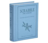 WS Game Company Scrabble for Juniors Vintage Bookshelf Edition, tavola su 2 lati, cresce con il tuo bambino, gioco di parole avvolto in tessuto, per bambini dai 5 anni in su