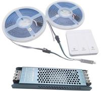 Ws2811 2835 120led/m Acqua Che Scorre Striscia LED da Corsa di Cavalli Pixel Band Dc24v Controller Wireless Bianco Freddo Flessibile Power Chase (Set da 10 M, Bianco Naturale)