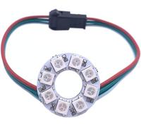 WS2812B 8/16/24/35/45/60/241 LED Pixel Ring Addressable Led Module WS2812 IC RGB Full Color Round Led Circle DC5V (8 LED, White)