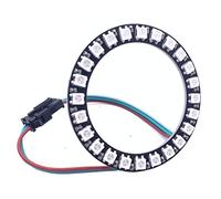 WS2812B 8/16/24/35/45/60/90/241 LED Pixel Ring Address Led Module WS2812 IC RGB Full Color Round Led Circle DC5V (24 LED, Black)