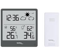 WS9138 - Statazione meteo moderna, piccola con previsioni meteo e tendenza meteo, temperatura interna ed esterna, illuminazione interfondo, display LCD trasparente senza sfocatura del display