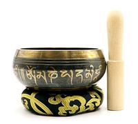 Wsaman Autentico Antico Ciotola di Canto Tibetani Antico, Chakra Tibetana Fatta A Mano Master Campana Tibetan Strumento Musicale per Meditazione Guarigione Rilassamento Yoga,1,17.5cm