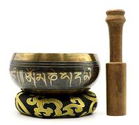 Wsaman Autentico Antico Ciotola di Canto Tibetani Antico, Chakra Tibetana Fatta A Mano Master Campana Tibetan Strumento Musicale per Meditazione Guarigione Rilassamento Yoga,3,9.5cm