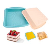 WSAMJIN 2 Pezzi Stampo Plumcake Silicone, Tortiera Quadrato Silicone, Stampo Pane in Cassetta Teglia per Toast Silicones per Teglia Torta Pasticceria Fai Da Te (24.5×8.2×6.2cm)