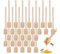 WSAMJIN 30 Pezzi Cucchiaini Bastoncini Mieles, Spargimiele Legno Piccoli Mini Spargimiele Bastoncini Mieles Legno Piccoli per Matrimoni, Compleanni, Baby Shower, Natale, Feste, Collezioni (15cm)