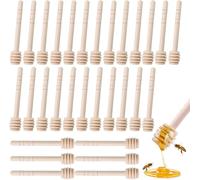 WSAMJIN 30 Pezzi Cucchiaini Bastoncini Mieles, Spargimiele Legno Piccoli Mini Spargimiele Bastoncini Mieles Legno Piccoli per Matrimoni, Compleanni, Baby Shower, Natale, Feste, Collezioni (10cm)
