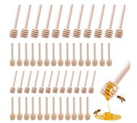 WSAMJIN 50 Pezzi Bastoncino per Mieles, Cucchiaini Bastoncini Mieles Legno Piccoli Mini Spargimiele 8 cm per Vaso di Mieles Jar Ringraziamento Matrimonio Battesimo