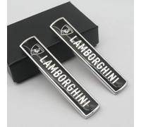 WSCDMCC 2 Pezzi Auto Emblema per Lamborghini, Logo Emblema Sticker Stemmi Badge Body Decorazioni Accessori,Black