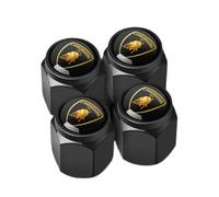 WSCDMCC 4 Pezzi Valvole di Pneumatici per Lamborghini Aventador Gallardo Huracan Murcielago Urus, Tappo Valvola Pneumatico Parapolvere con Emblem Accessori per Pneumatici