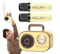 Wscwl Macchina per karaoke portatile, Macchina per karaoke per bambini,Altoparlante portatile wireless con microfono | Forniture audio con connessione a doppio microfono a lunga durata della batteria