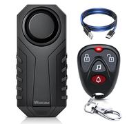 WSDCAM Allarme wireless per bicicletta con telecomando, ricaricabile, 113 dB, sistema di allarme antifurto per bicicletta, impermeabile IP65, allarmi per bici elettriche, moto, scooter, guida