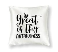 WSDESDEC Easter Great Is Thy Faithfulness - Federa per cuscino decorativa per divano, quadrata, in seta, per decorazione domestica, feste, panchine, galleria, 40,6 x 40,6 cm
