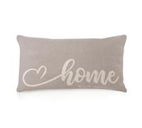 WSDESDEC Elegante federa per cuscino con cerniera, 30,5 x 50,8 cm, decorazione per il corpo con scritta "Home is Our Happy Place", per auto, camera da letto, galleria