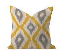 WSDESDEC Ikat Textile - Federa per cuscino in iuta e lino, 61 x 61 cm, motivo geometrico, bohémien, etnico, quadrato, per panchina, patio, ufficio, decorazione per le vacanze