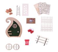 Wsdsgz 20Pcs Legno Naturale Resina Accessori Natale Piccole Porte Vacanze Progetto Artigianale Per Tutte Le Età Casa Delle Bambole Porta Set Di