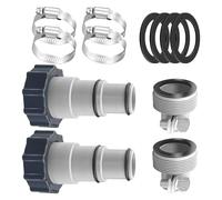 Wsdsgz Adattatori per tubo da piscina da 3,8 cm a 3,2 cm, set di conversione con morsetti di sicurezza, perfetti per pompe a terra, accessori per tubo adattatore