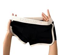 Wsdsgz Boxer da uomo a coste con tasche convesse a U Biancheria intima morbida traspirante con elastico in vita confortevole da indossare tutti i giorni Tronco Comfort quotidiano Biancheria intima da