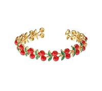 Wsdsgz Braccialetto elastico ispirato alla frutta, artigianato italiano, gioielli in rame, comodo accessorio fotogenico per le donne ciliegie, Misura unica, come descritto