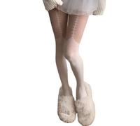 Wsdsgz Calze senza cuciture con trama a spina di pesce, calze in nylon morbido, vestibilità comoda, per abiti da ballo e occasioni professionali Collant traspiranti, bianco, Taglia unica