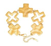 Wsdsgz Catena a mano comoda con design a croce martellata in acciaio inossidabile con tesa liscia delicata sulla pelle per tutto il giorno alla moda