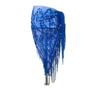 Wsdsgz Catena per la vita della danza del ventre con frange artistiche, accessorio per la vita per spettacoli teatrali ed eventi, cintura per il ventre con design artistico, Blu reale, Taglia unica