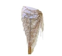 Wsdsgz Catena per la vita della danza del ventre con frange artistiche, accessorio per la vita per spettacoli teatrali ed eventi, cintura per il ventre con design artistico, Albicocca, Taglia unica