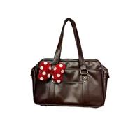 Wsdsgz Comoda borsa a tracolla con design ispirato a Tokyo con interni spaziosi in pelle PU e organizer multi tasca portaoggetti, Marrone, One Size