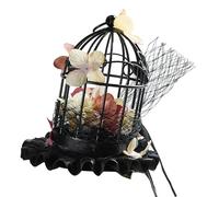Wsdsgz Dark Series Birdcage Hat Clip per capelli Festival Evento Decorazione per capelli per Costume Evento Occasione serale Antico Pizzo Trimmed Metal Hat
