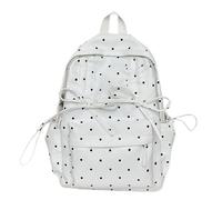 Wsdsgz Elegante borsa per libri scolastici per adolescenti, ragazze, ragazzi, contemporanea, spaziosa, interna zaino con tracolla regolabile, elegante zaino in nylon per le donne, bianco, One Size