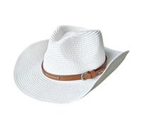 Wsdsgz Elegante cappello panama antivento arrotolabile in paglia con tesa larga spiaggia vacanza copricapo per donne viaggio essenziale tesa larga spiaggia, bianco, M