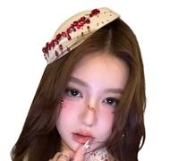 Wsdsgz Halloween Fedoras Fascinator Base Pillbox Cappello Top Strass Per Halloween Outdoor Cosplay Unisex Elegante Fedoras