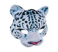 Wsdsgz Leopardi delle nevi in maschera a mezzo viso per feste di Halloween, accessorio per uomini e donne, cosplay, animale realistico