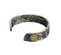 Wsdsgz Monili regolabili della lega del mestiere di stili della moneta con l'incisione intricata regolabile aperto concluso, Misura unica, come descritto